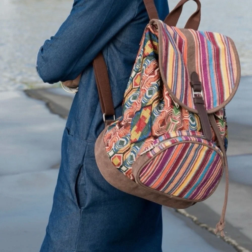 TOMS Departure Backpack Brown/Multi, EUC